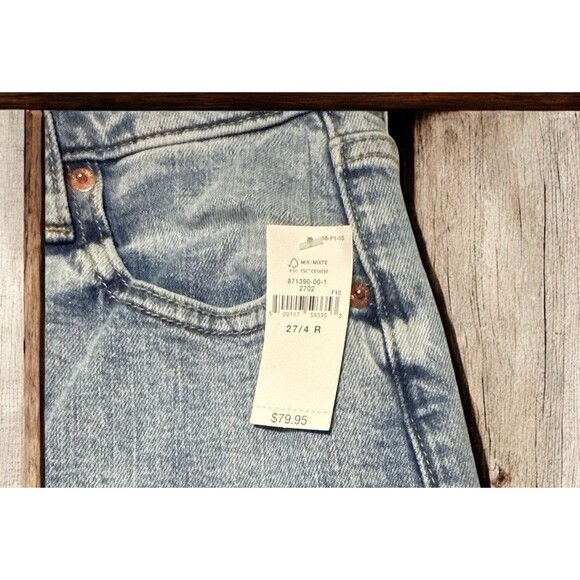 GAP Women’s 27 4R Kick Fit High Rise Jeans Light Wash Raw Hem NWT - Picture 3 of 7